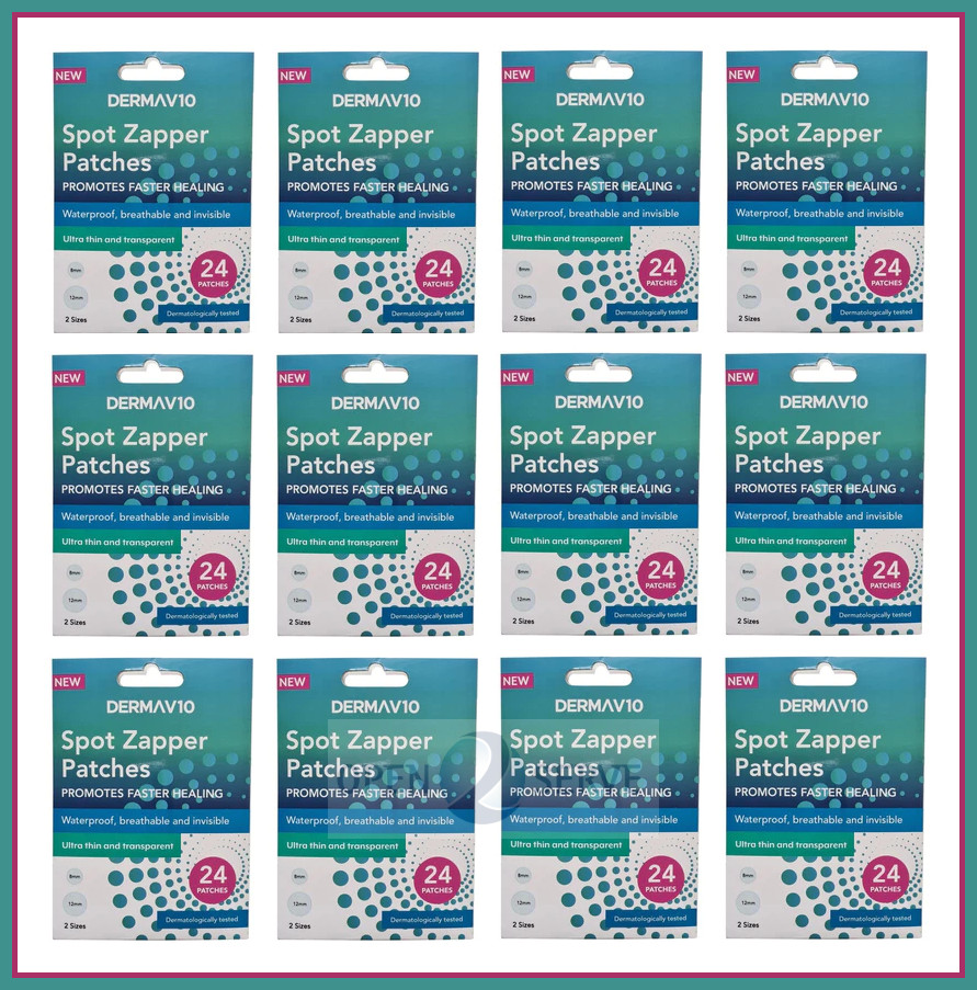 12x Derma V10 Spot Zapper Patches for Clogged Pores Spots Pimples - 24 Patches