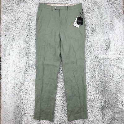 Lauren Ralph Lauren Pants Men s 34x33.5 Green NWT 100% Linen Black Label Preppy