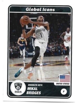 Mikal Bridges 2023-24 Panini Stickers Global Icons #55 New Jersey Nets
