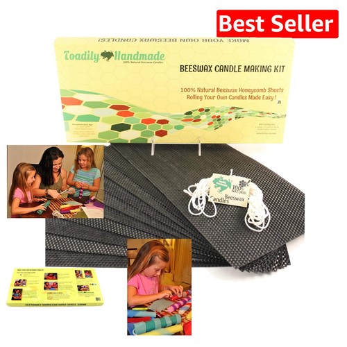 Complete Beeswax Candle Making Kit - 10 Sheets, 6 Yards Wick, Instructions