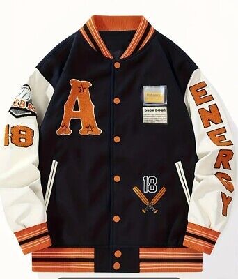 Mens Retro Letter Embroidered Jackets Coat Hip Hop Trend Baseball ...
