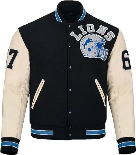 Unisex Detroit Blue Lion Axel Beverly Cop Varsity Letterman Jacket Foley Hill