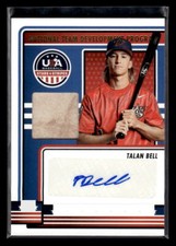 2023 Panini USA Baseball National Team Development Auto Relic Talan Bell