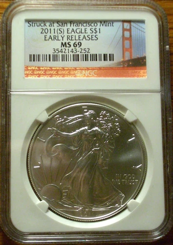 2011 (S) SILVER  MS69 AMERICAN EAGLE - NGC - EARLY RELEASE