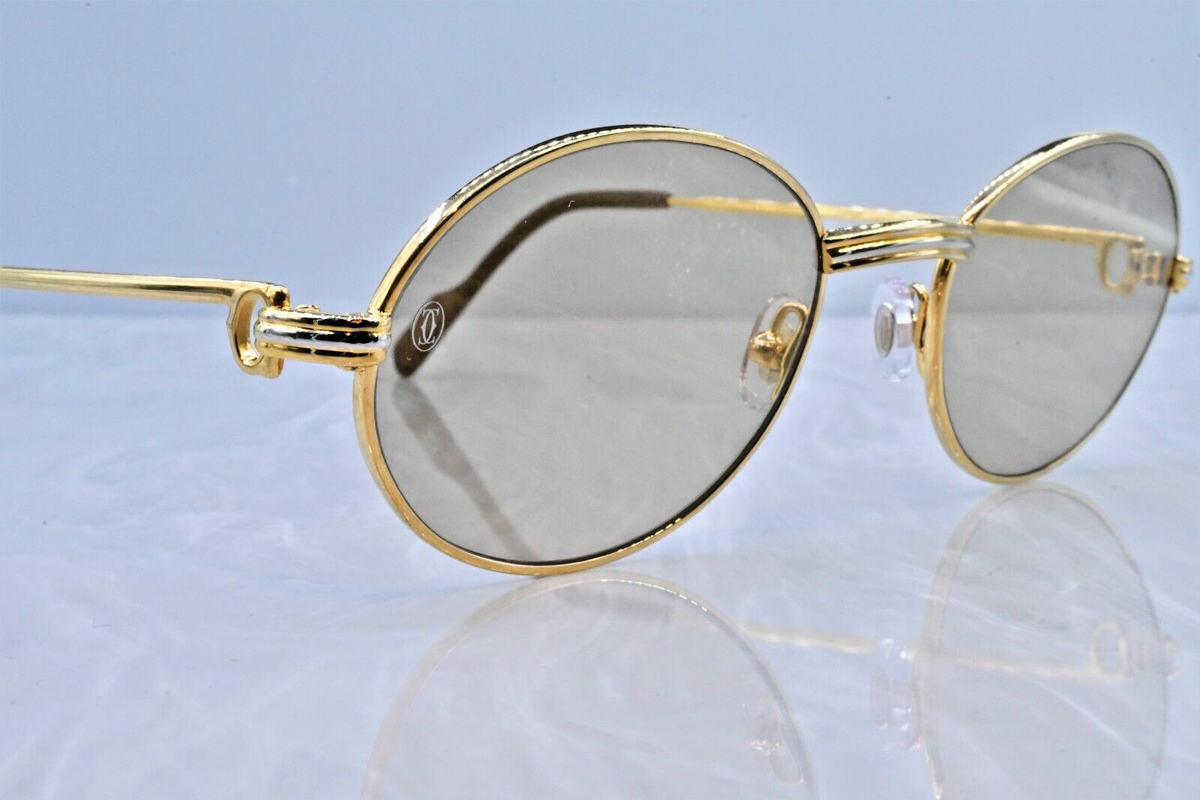 Authentic Cartier 53 18 135 Double C Decor Logo Tips SP Sunglasses Oval Vintage Cartier St Honore vintage sunglasses C decor New 53-22 Large  main image 2