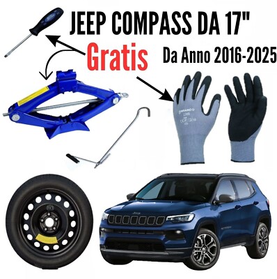 Space Saver Spare Wheel 17'' For Jeep Compass 5 Holes Jack Gloves DOT 2025