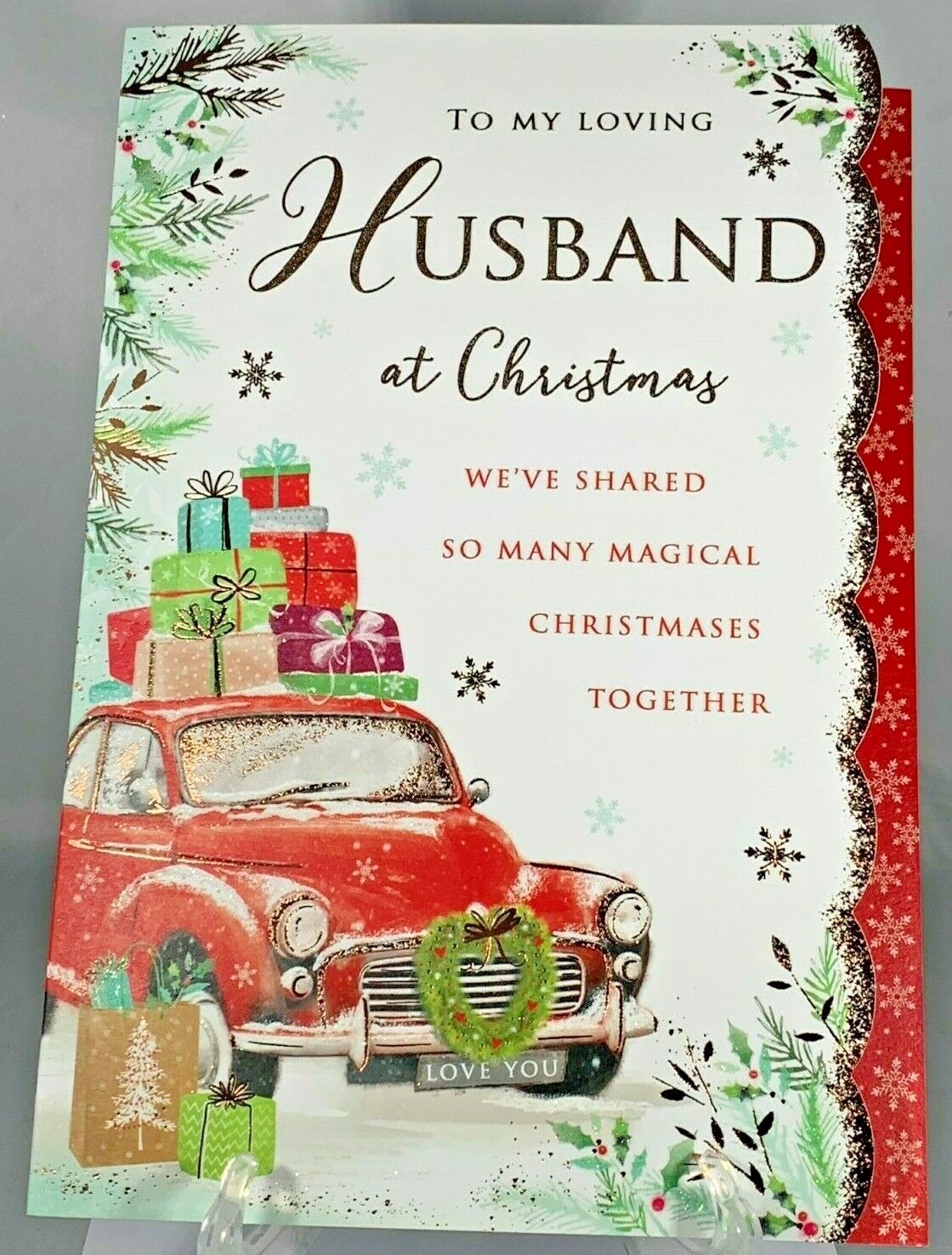 Christmas Card Husband Male Foil Finish Xmas