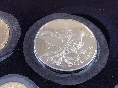 1973 British Virgin Islands Proof Set With Sterling Silver Crown & Certificates - 第 9/11 張圖片