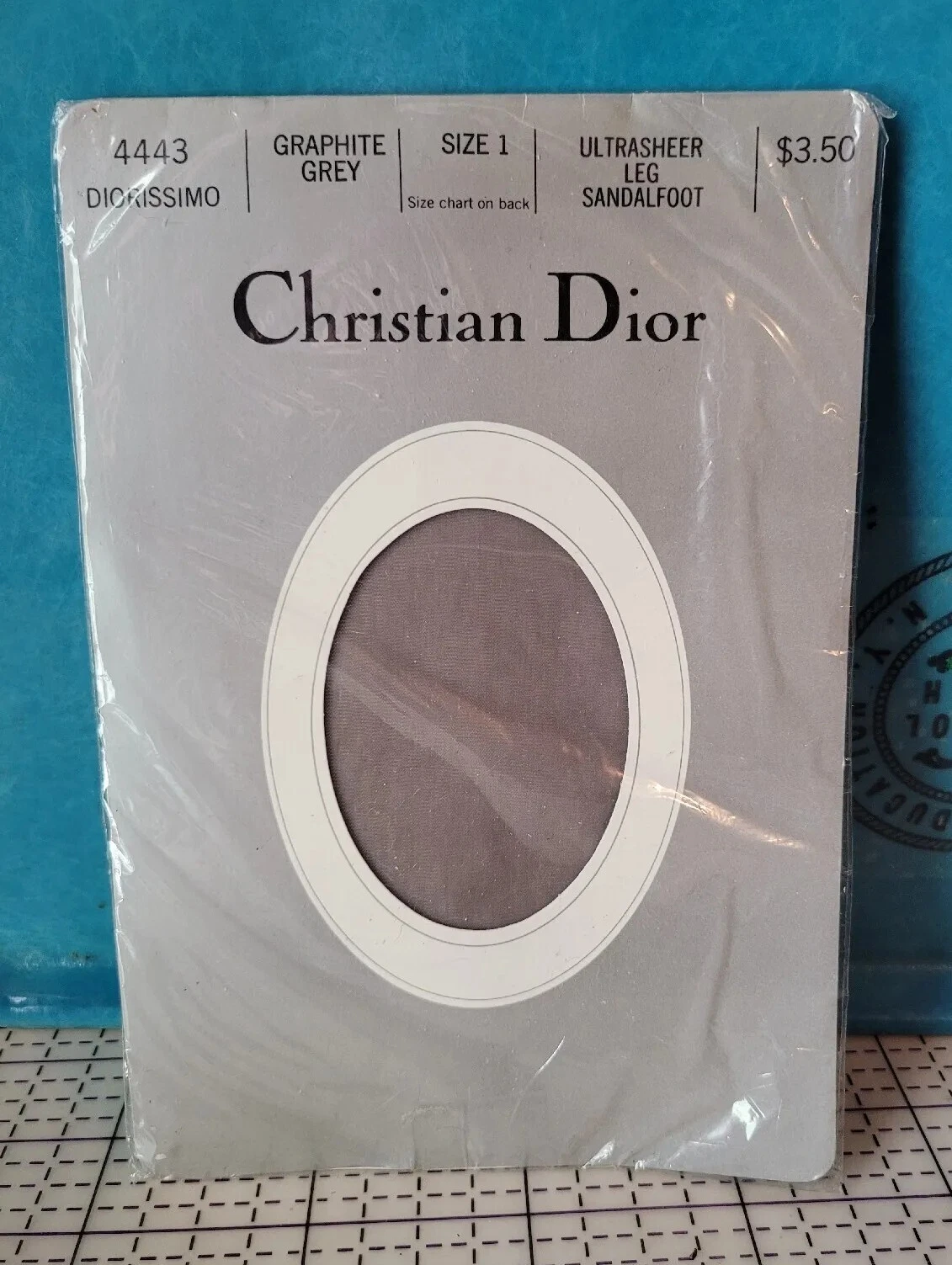 Pantalon vintage années 80 neuf dans son emballage Christian Dior gris graphite pied de sandale transparent taille 1