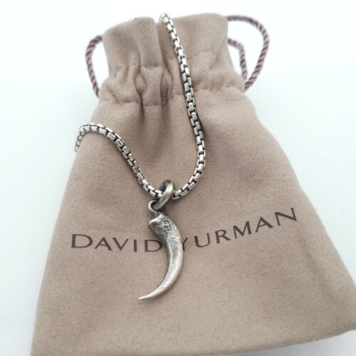 David Yurman Sterling Silver Southwest Eagle Talon Pendant Amulet w/ 22" Chain