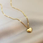 18K Gold Stainless Steel Love Floating Heart Pendant Chain Necklace Gift AG