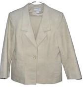 Vintage Cream Ultrasuede Blazer And Skirt