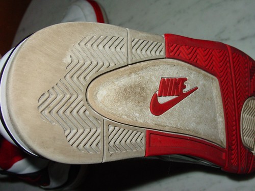 2020 Nike Air Jordan Retro 4 "Fire Red" White/Red/Black Shoes Size 12 Sold As Is - Picture 11 of 19