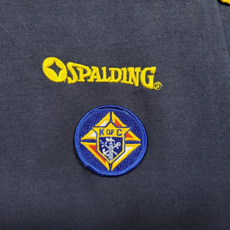 Spalding Polo Shirt Mens Medium Blue Colorblock Logo Short Sleeve Athletic - Image 3 of 4