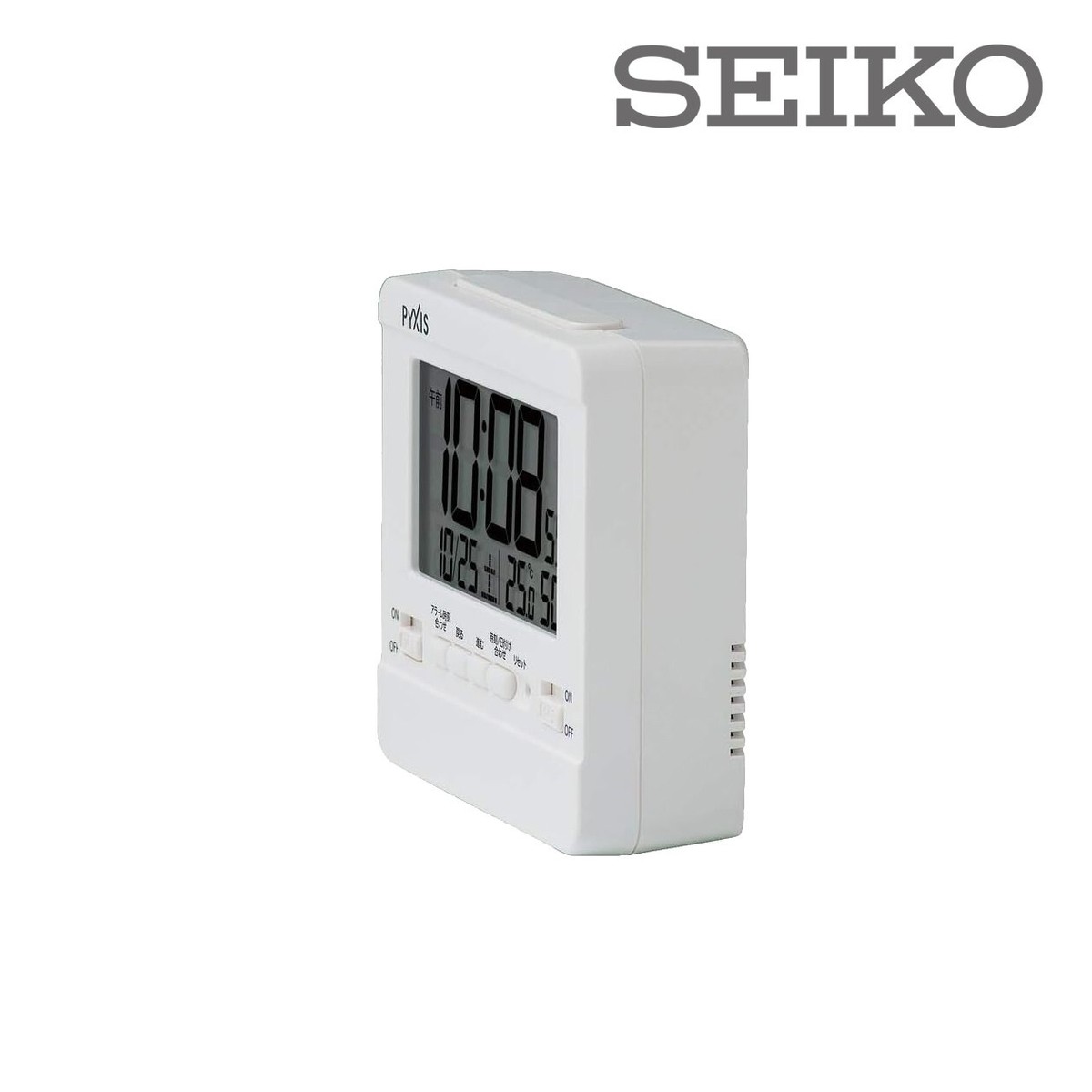 SEIKO PYXIS Digital Dual Alarm Clock with Temp & Humid Japanese