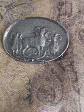 Vintage 1983 Donohue Enterprises Denver Colorado Brass Belt Buckle Long Horn...