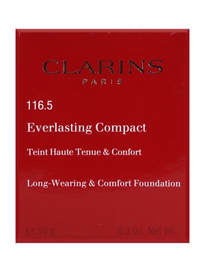 Clarins Everlasting Compact Long Wearing Comfort Foundation Makeup 116.5 COFFEE