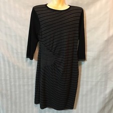 Beige By Eci Dress Large Black Gray Office Career Work Sweater 