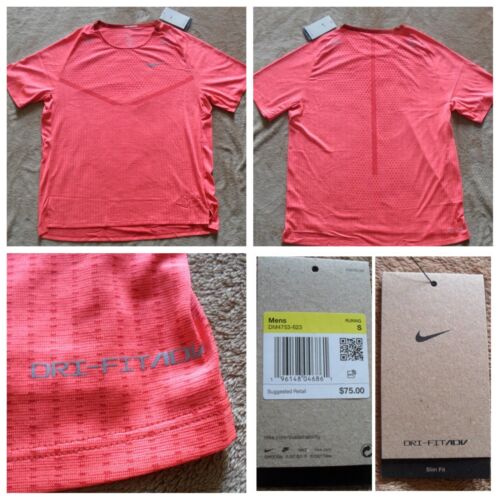 Nike TechKnit Ultra Laufshirt Dri-Fit ADV kurzärmelig SMALL #DM4753-623 Neu mit Etikett - Bild 1 von 6