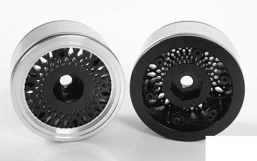 Black Mesh 1.55" Beadlock Wheels Z-W0103 RC4WD scale wheel G2 TF2 1.5" rcBitz - Picture 1 of 7