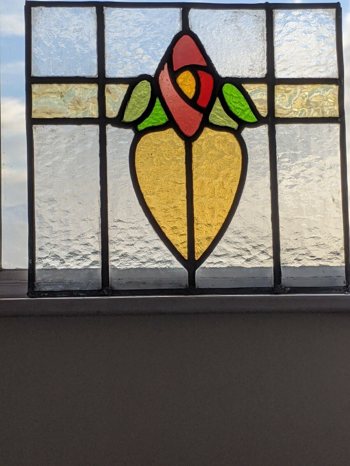 Renovated Decorative 1930's English Stained Glass Panel eBay