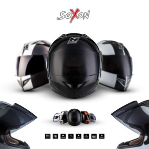 SOXON ST-550 Snow /· Roller-Helm Sturz-Helm Urban Integral-Helm Sport Motorrad-Helm Helmet Scooter-Helm Cruiser /· ECE zertifiziert /· inkl 57-58cm Sonnenvisier /· inkl Stofftragetasche /· Wei/ß /· M