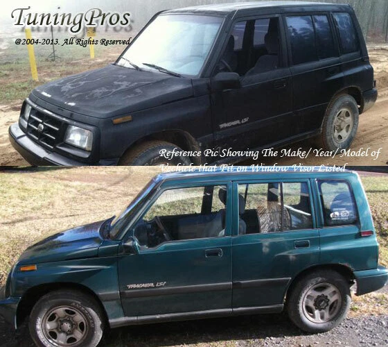 89-97 Geo Tracker 2.0mm Montaje Exterior Protector de Lluvia Deflector de Viento Visera 4 piezas Foto 4 de 4