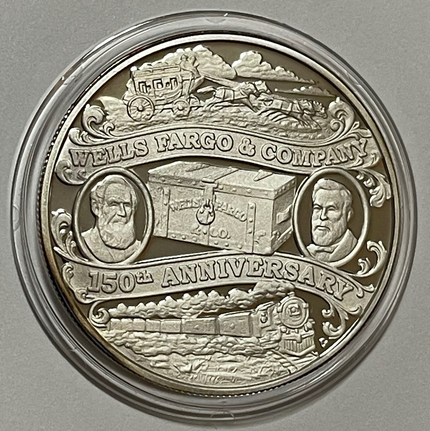 Wells Fargo 150th Anniversary Proof Coin 1 Troy Oz .999 Fine Silver Round Medal eBay