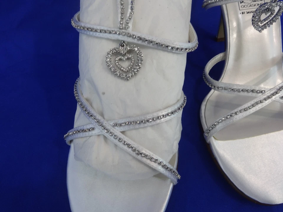 NEW Special Occasions by Saugus Shoe JULIET 5230 White Satin Size: 8.5 W - Image 2 of 4