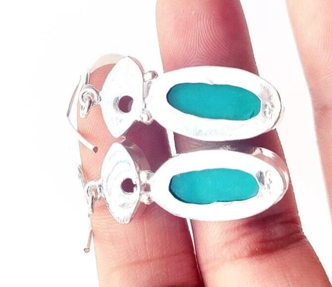 Australian Triplets Opal Gemstone Handmade 925 Sterling Silver Jewelry Earrings - Image 3 of 4