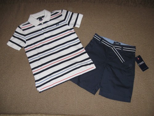 Chaps Boys Polo/Short Set size 5 (Red, White, Blue) - Picture 2 of 5