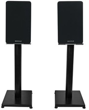 Pair Rockville RockShelf 54B Black 5.25" Home Bookshelf Speakers w/21" Stands