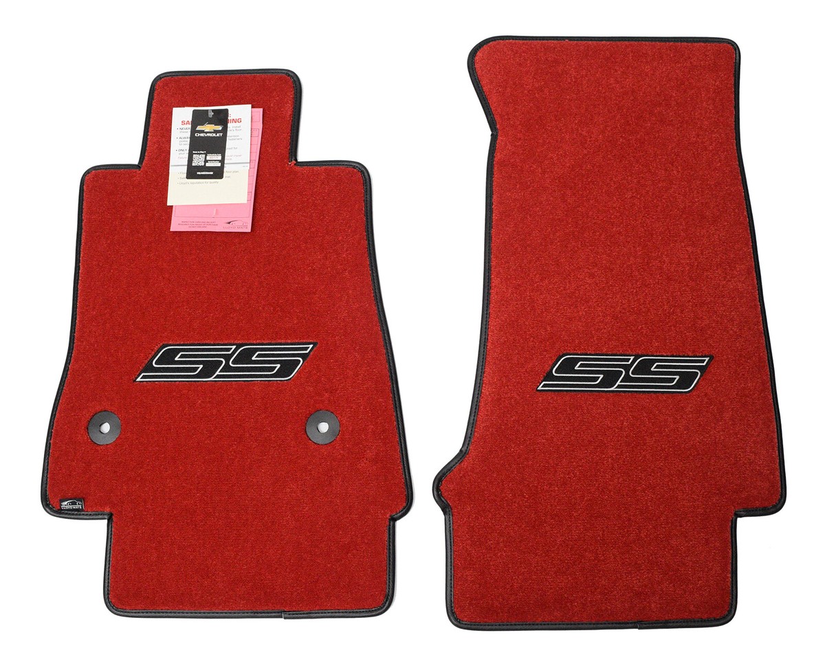 2010-2015 Chevrolet Camaro SS Front Floor Mats Bright Red Premium