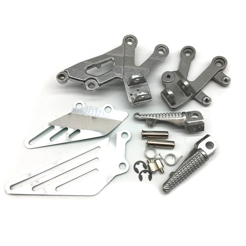 Motorbike Silver Front Foot Pegs Bracket For kawasaki Ninja ZX12R 2002-2005 - Picture 3 of 6
