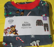 Nickelodeon Paw Patrol Infant baby Christmas Holiday Pajama 2 pc Set 12month