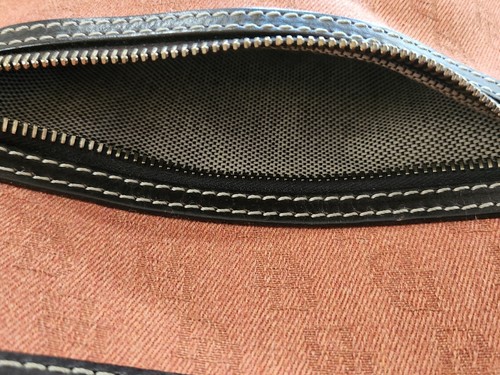Bolso de hombro para mujer Dooney & Bourke marrón con correa de cuero cartera de lona - Imagen 3 de 9