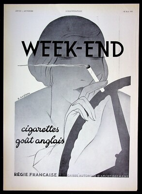 Porto Port Wine Paris 1935 French Ad Weekend Cigarettes R. Ansieau