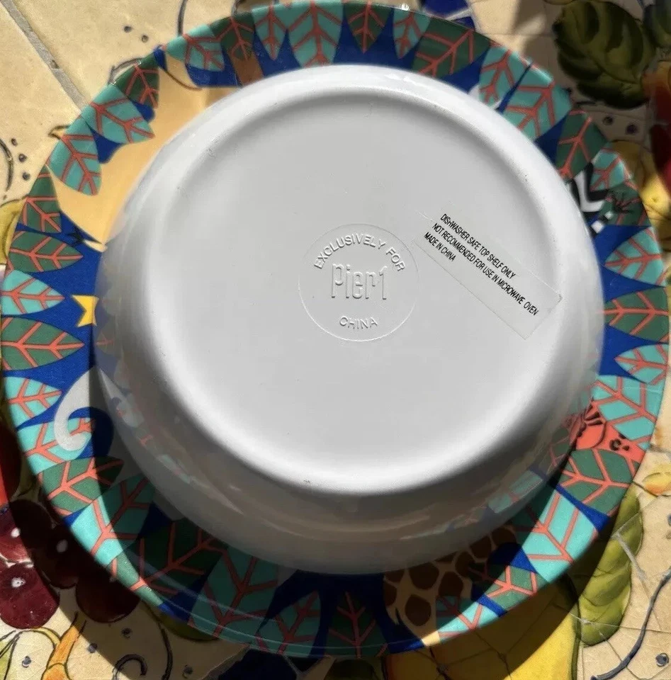 PIER 1 Animales de la Selva Juego de Plato, Cuenco y Taza Infantil Jirafa Cebra Safari Zoo Foto 3 de 4