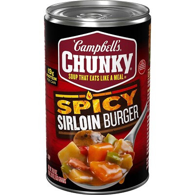 Campbell's Chunky Soup, Spicy  ️ Sirloin Burger Soup, 18.8 Oz Can (Pack of 4)