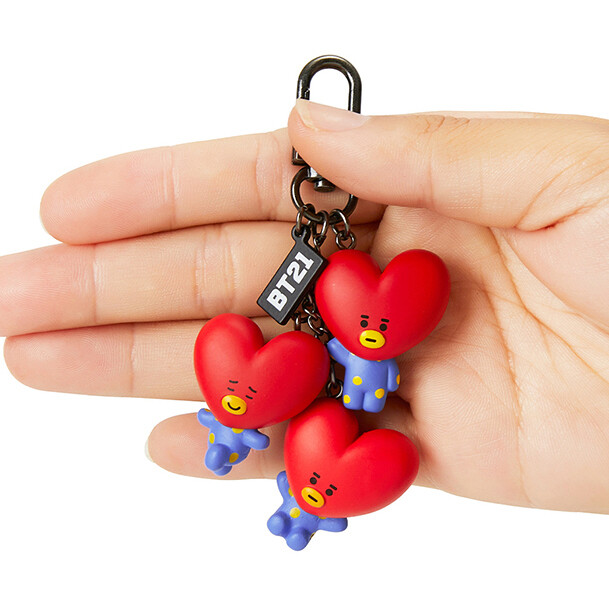 BTS BT21 Official Authentic Tata Dangle Figure Keyring + Free