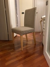 Sedie Ikea imbottite tessuto grigio estraibile elavabile, usate, sala da pranzo 