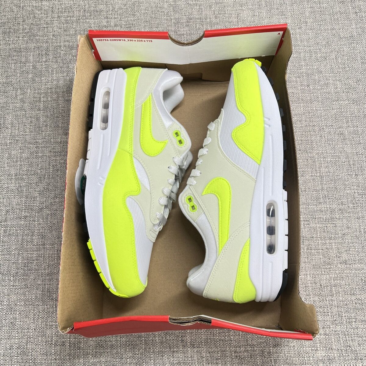 Nike Air Max 1 White Volt DZ2628-100 Women's Size 10.5 Nike Air Max 1 White Volt DZ2628-100 Women's Size 10.5