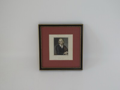 Antiker Gravur Druck Portrait Thomas Gray gerahmte Radierung 9,75  x 9,25 