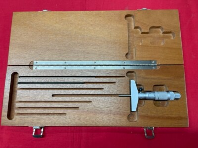 Brown & Sharpe 599-603-123 Depth Micrometer, 0 to 3'', 0.001'' Spindle Lock 
