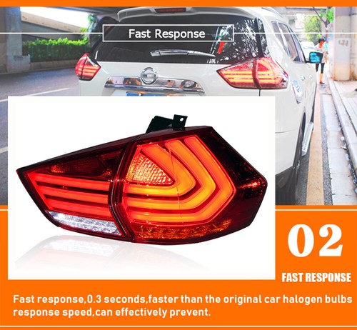 Pair LED Smoke Tail Lights Assembly For Nissan Rogue 2014-2019 LED Rear lights - Picture 5 of 15