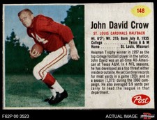 1962 Post Cereal #148 John David Crow Cardinals-FB Texas A&M 4 - VG/EX