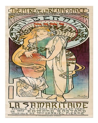 Jugendstil Wandkunst von Alphonse Mucha Art Nouveau Figur Wandkunst
