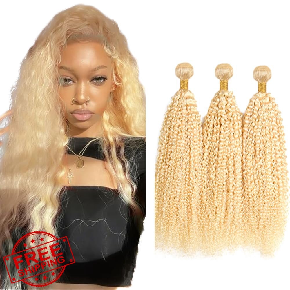 NerriHou Blonde Curly Bundles 14 16 18 Inch #613