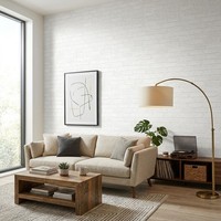 Vliestapete Steinoptik Weiß, 3D Ziegelstein Tapete, Moderne Backsteinoptik