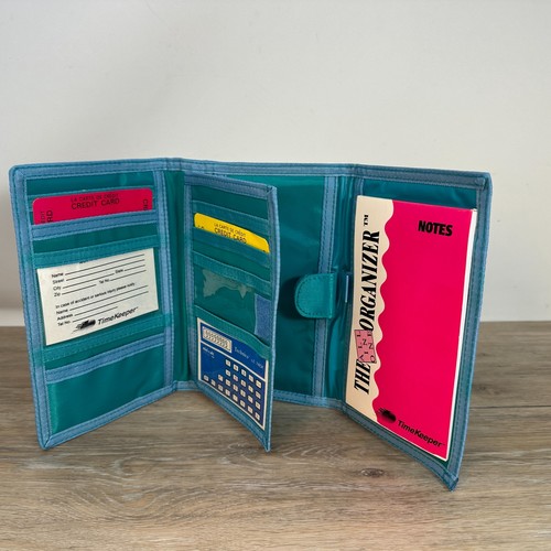 Vtg Timekeeper Organizer All In One Passport ID Wallet Mini Calculator NOS 1994